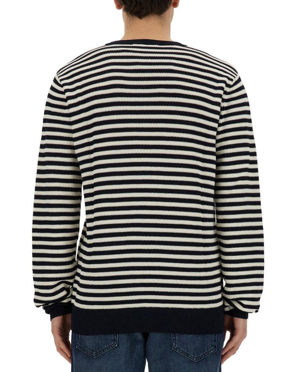Dolce & Gabbana Black Stripe Pattern T-Shirt for men