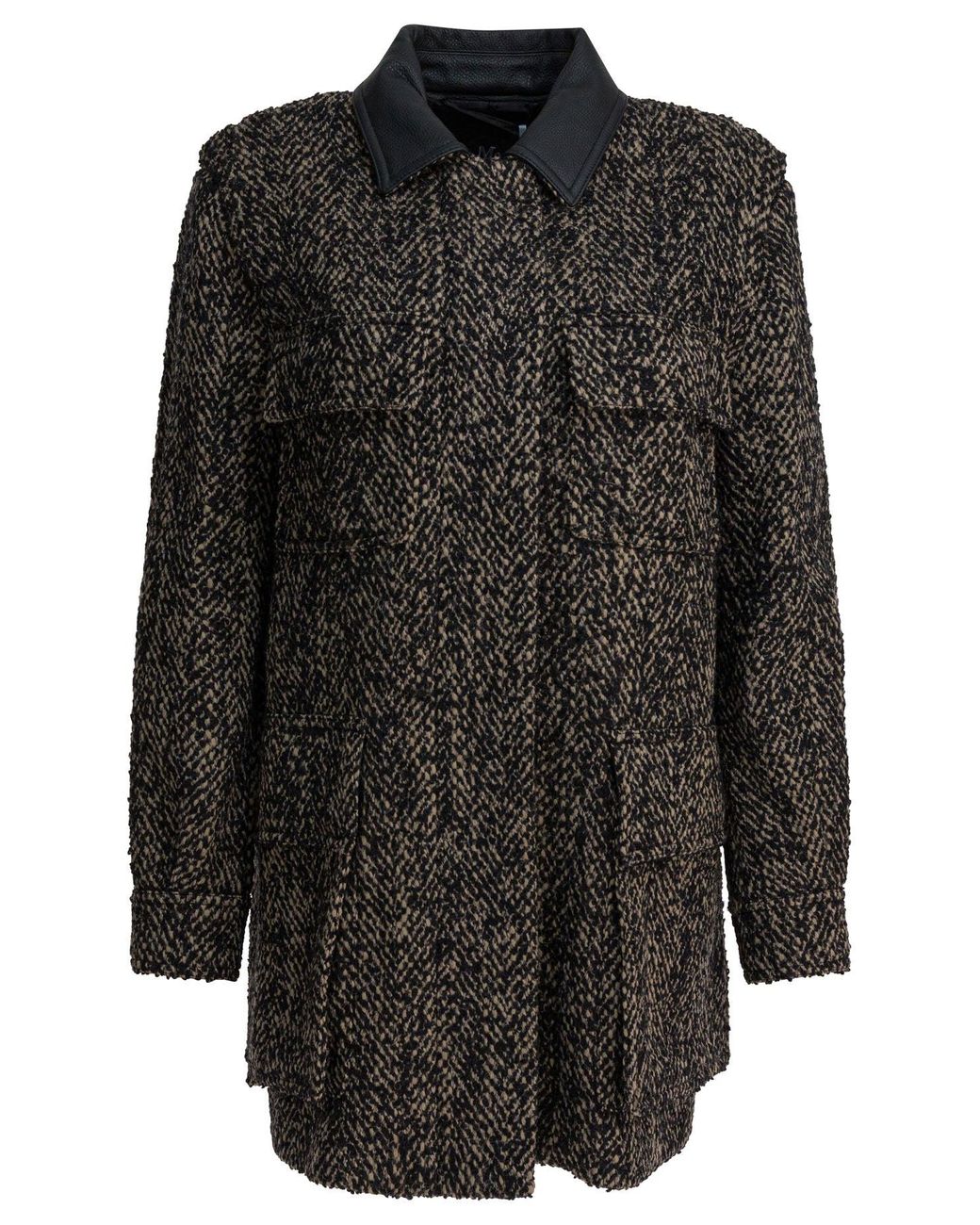 Max Mara Tweed Wollen Jas in het Black