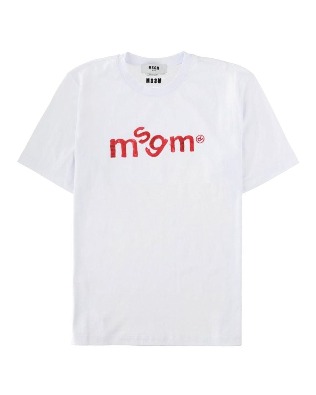 MSGM White T-Shirt With Logo