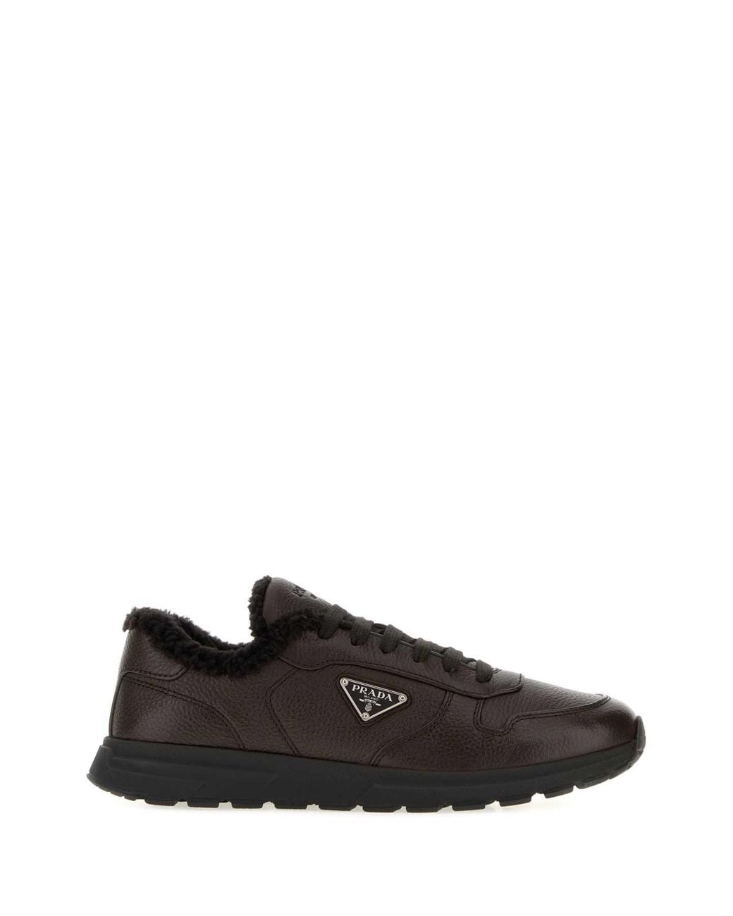 Prada Black Dark Leather Prax 2.0 Sneaker for men