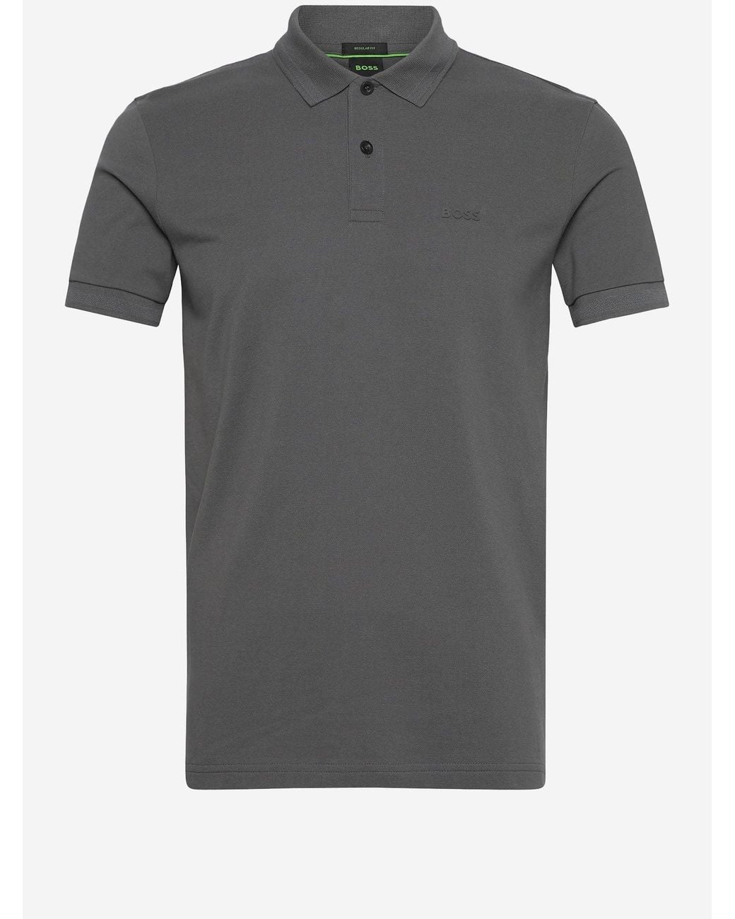 Boss Gray Cotton Polo Shirt With Logo for men
