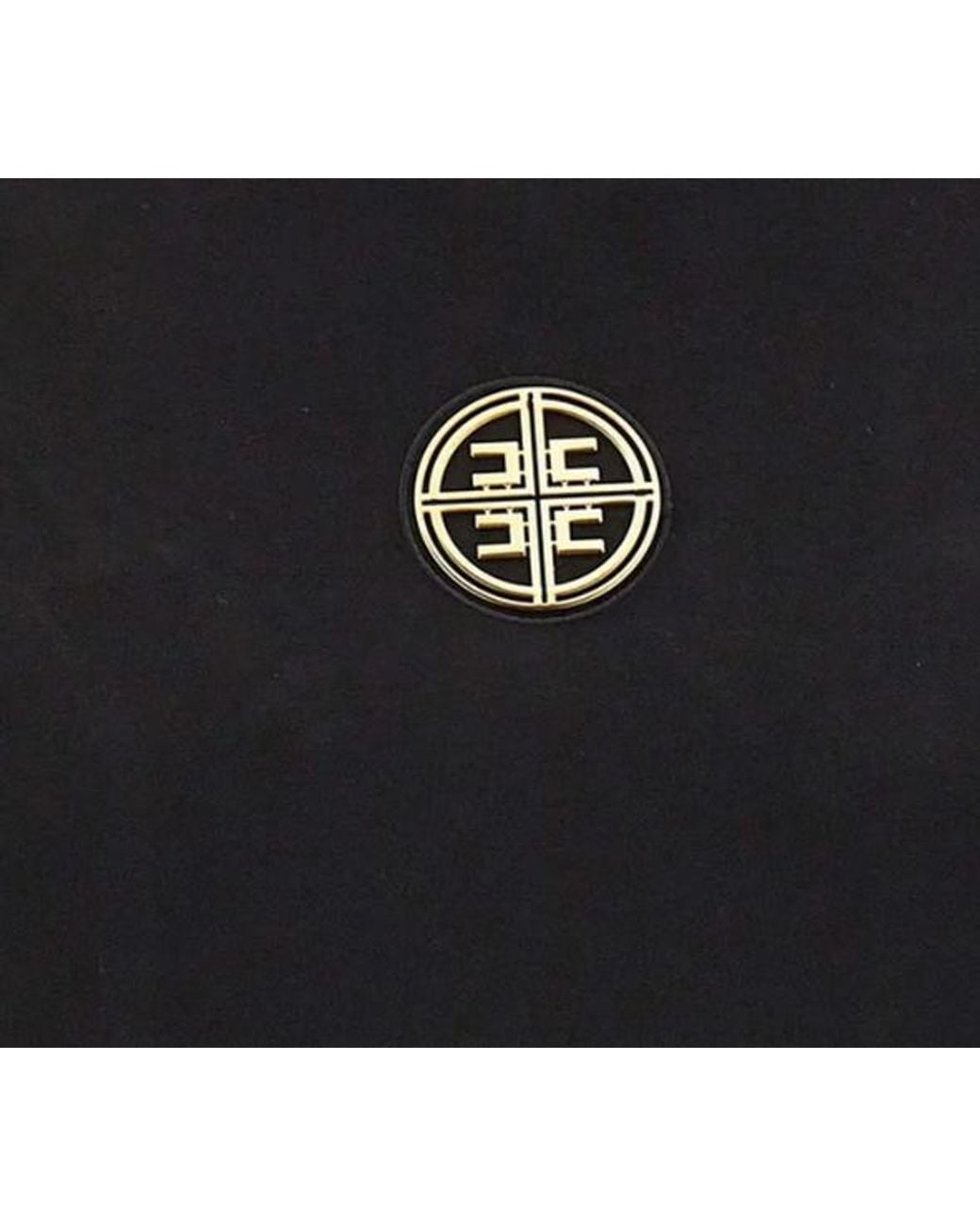 Elisabetta Franchi Black T Shirt With Jeweled Logo