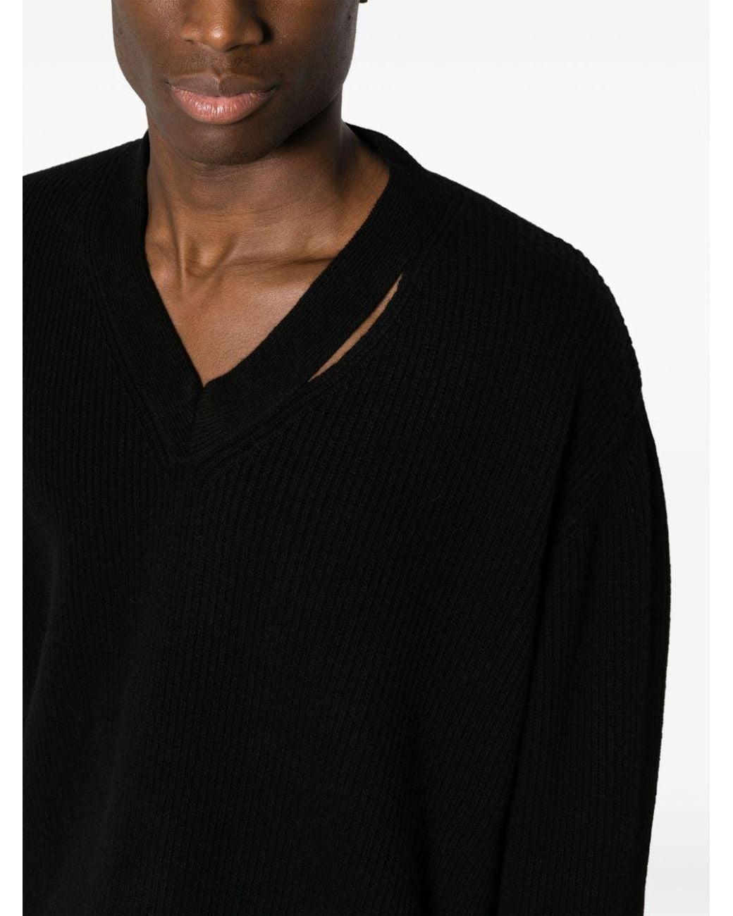 Paura Black Venezia V Neck Sweater