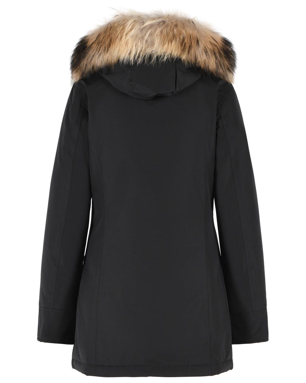 Woolrich Black 'Arctic Racoon' Cotton Blend Parka
