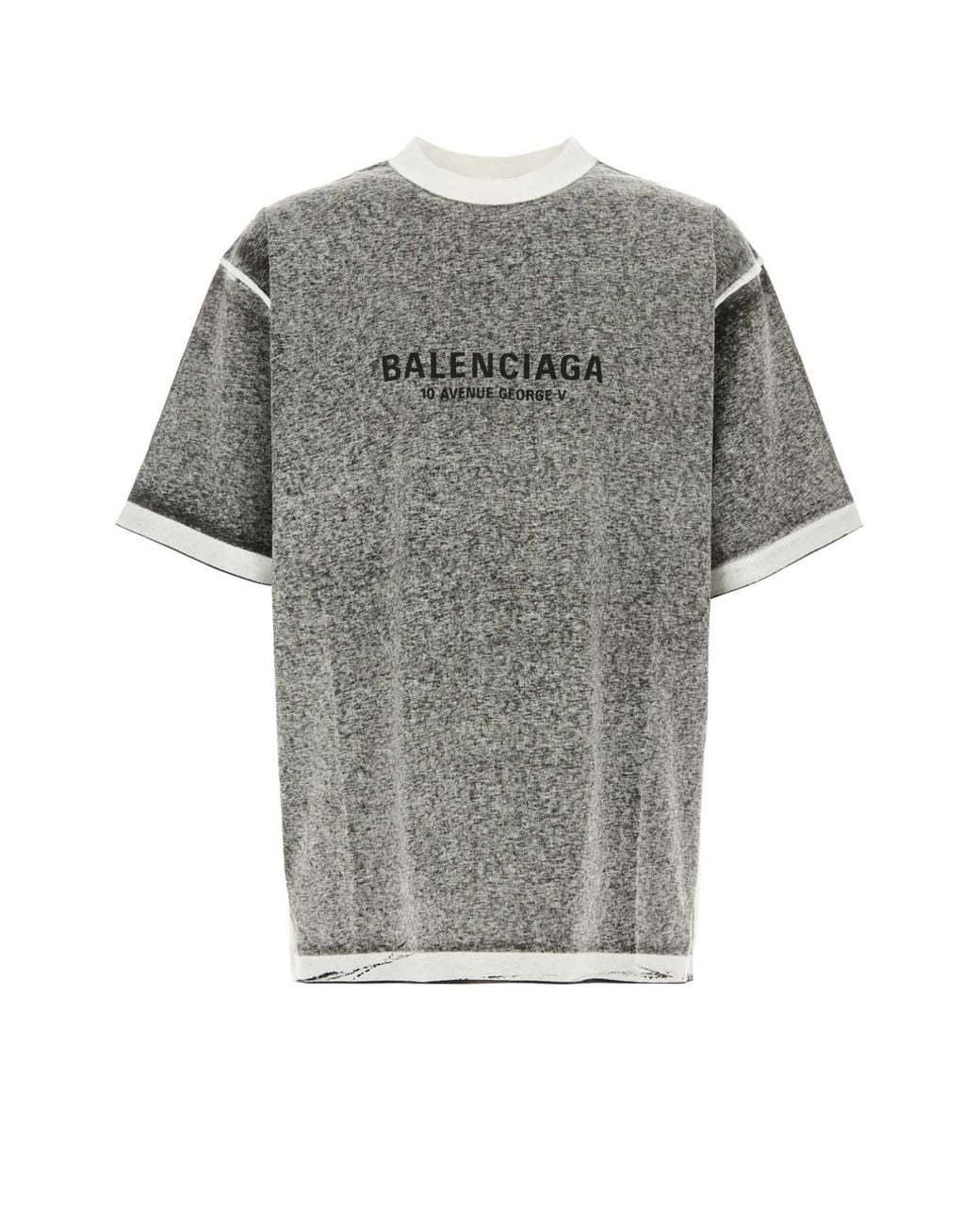 Balenciaga Gray Melange Cotton Oversize T Shirt