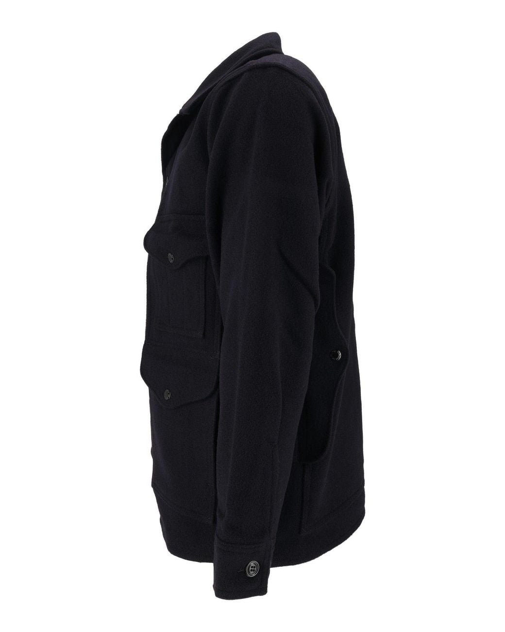 Filson Black Wool Mackinaw Cruiser Jacket
