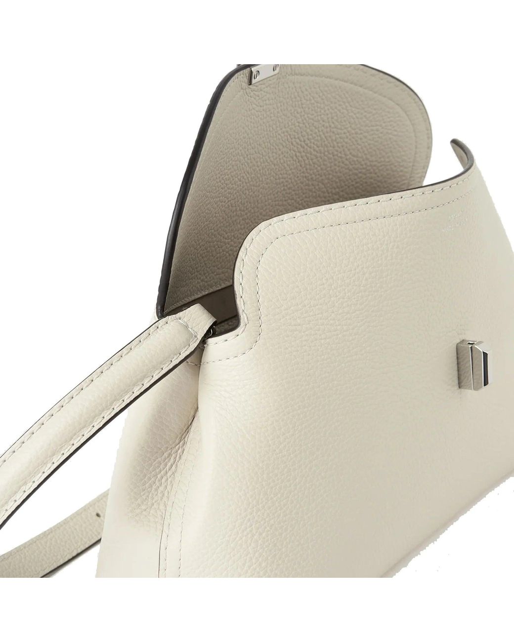 Totême Natural T-Lock Leather Clutch Bag