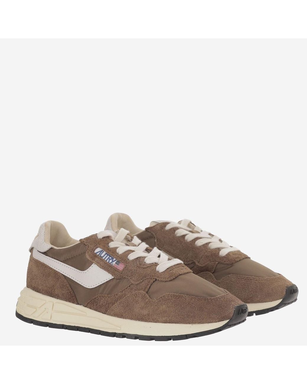 Autry Brown Padded Heel Running Sneakers