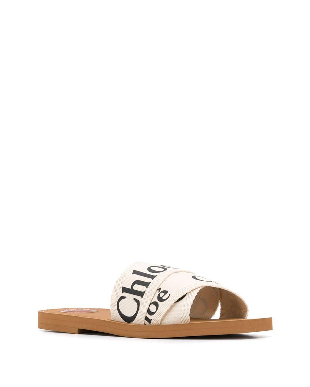 Chloé White Woody Flat Sandals