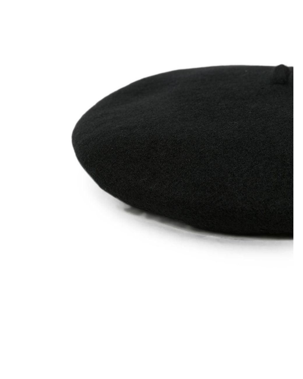 Emporio Armani Black Logo Wool Basque Hat