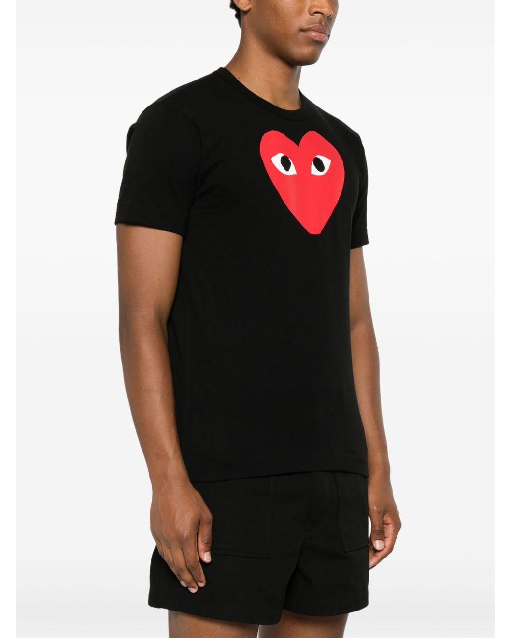COMME DES GARÇONS PLAY Black T-Shirt À Imprimé Cœur