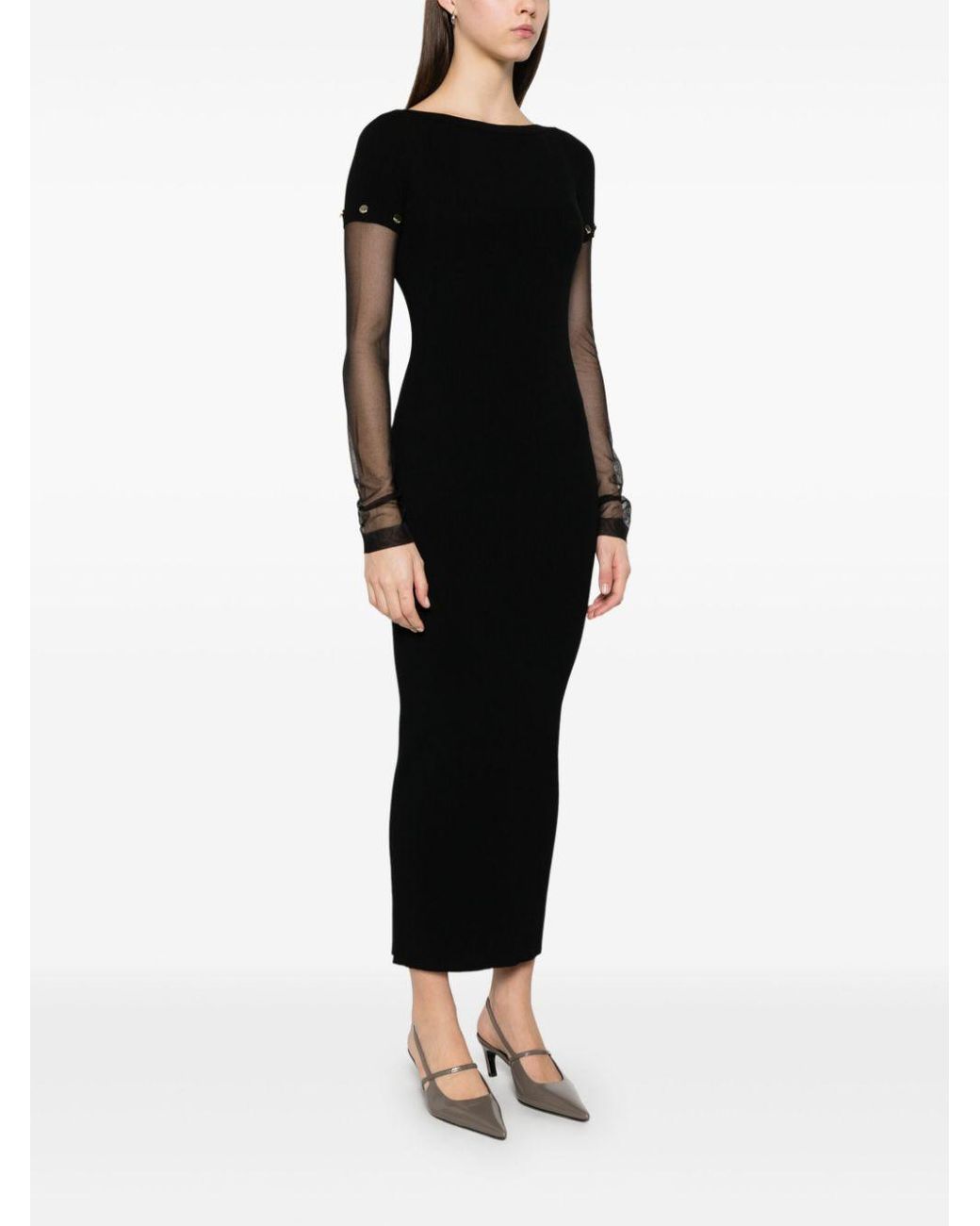 SPORTMAX PRE Black Knitted Long Dress