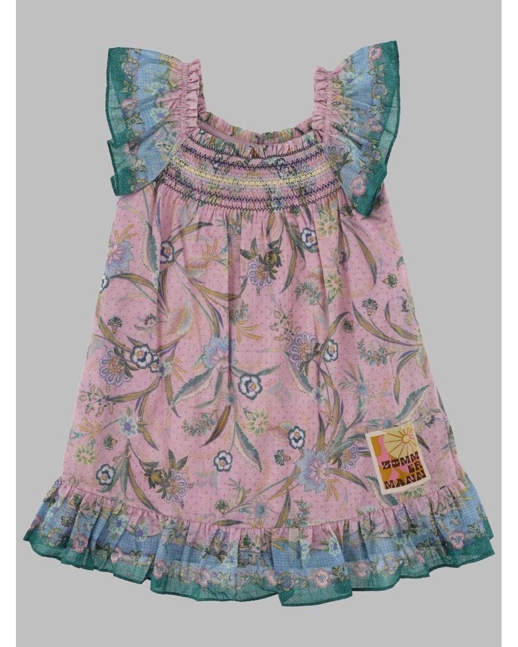 Zimmermann Gray Indra Kids Flutter Dress
