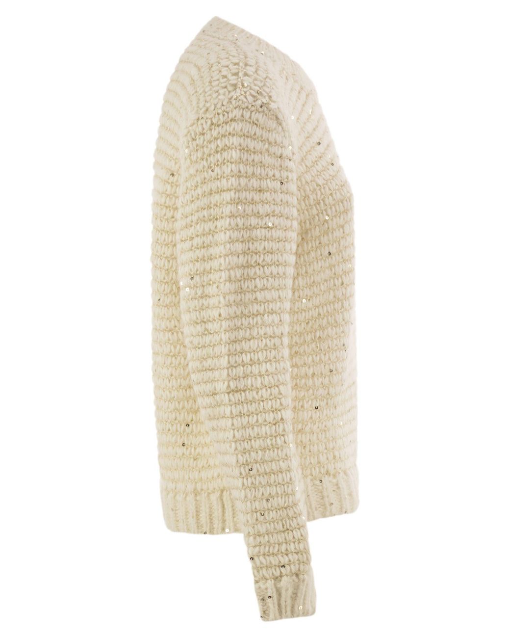 Herno Natural Alpaca-Blend Jumper With Sequins