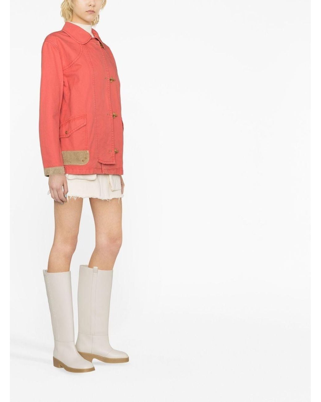 Fay Pink Cotton Shirt Jacket