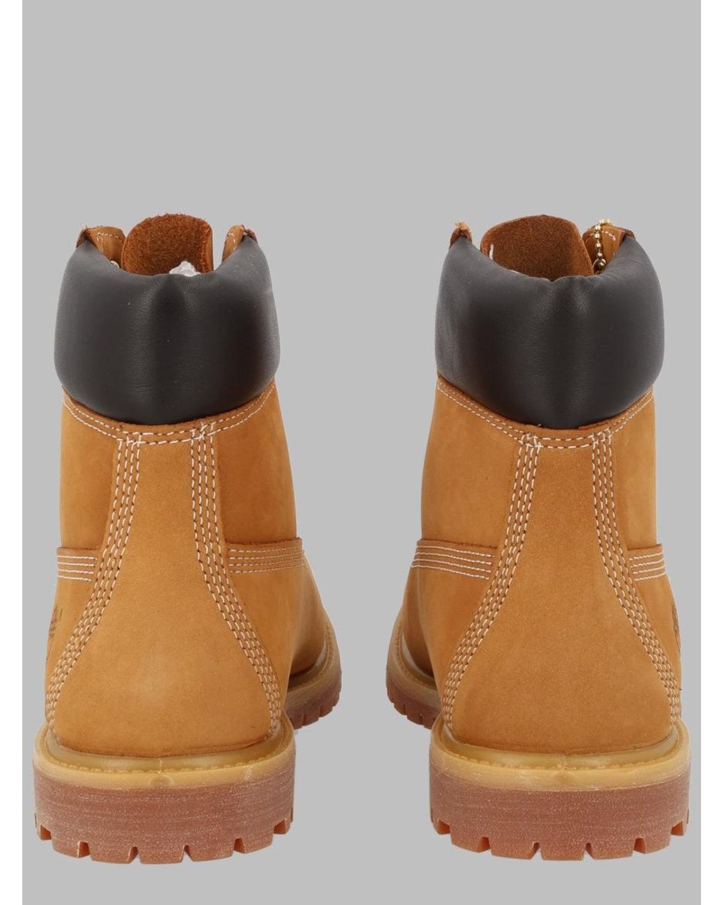 Timberland Natural Lace-Up Rain Boot With 3.5 Cm Heel, 100% Leather