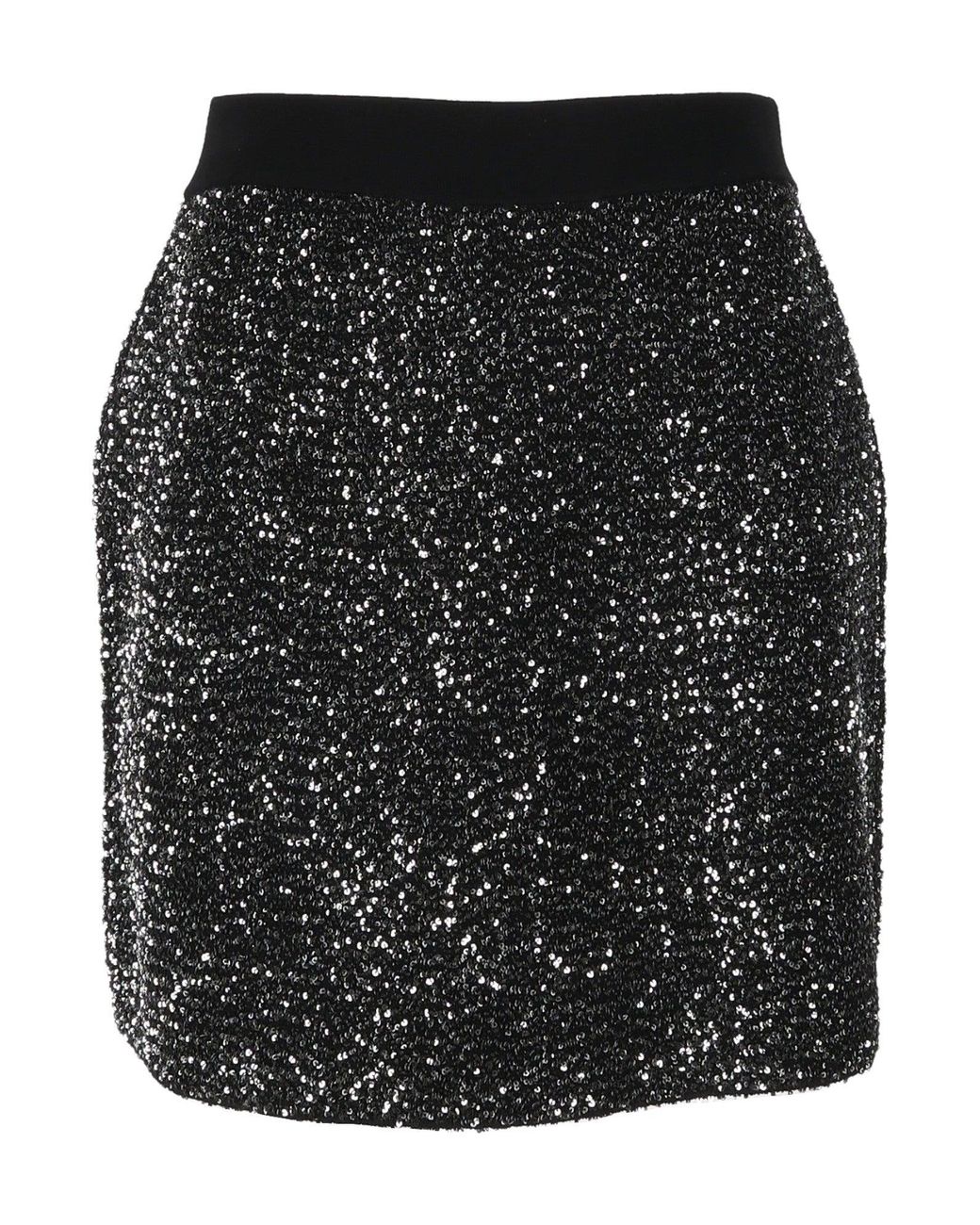 Elisabetta Franchi Black Sequined Textured Fitted Mini Skirt