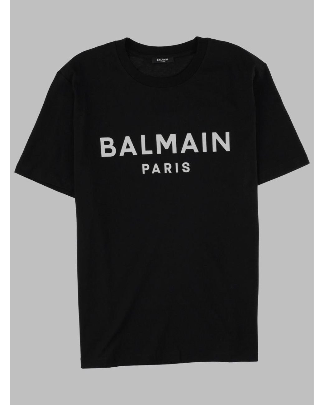 Balmain Black T-Shirt Con Stampa Logo