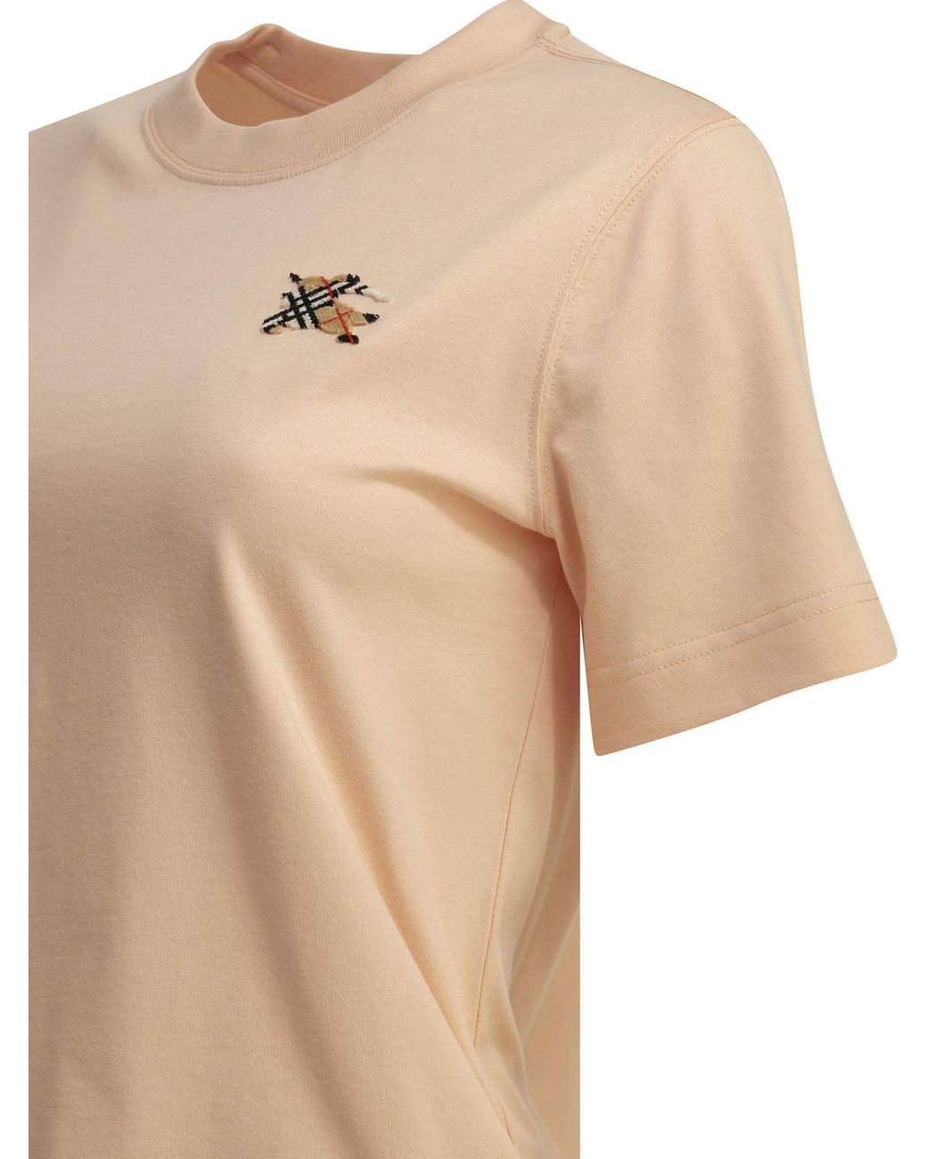 Burberry Natural "Knight Check" Crew-Neck T-Shirt