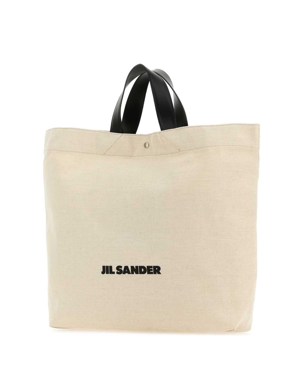 Jil Sander Natural Sand Canvas Flat Shopping Bag