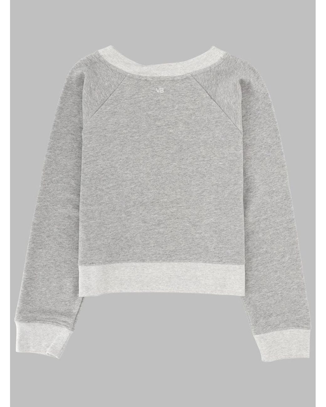 Victoria Beckham Gray Printed Sweatshirt Cotton Sweatshirts