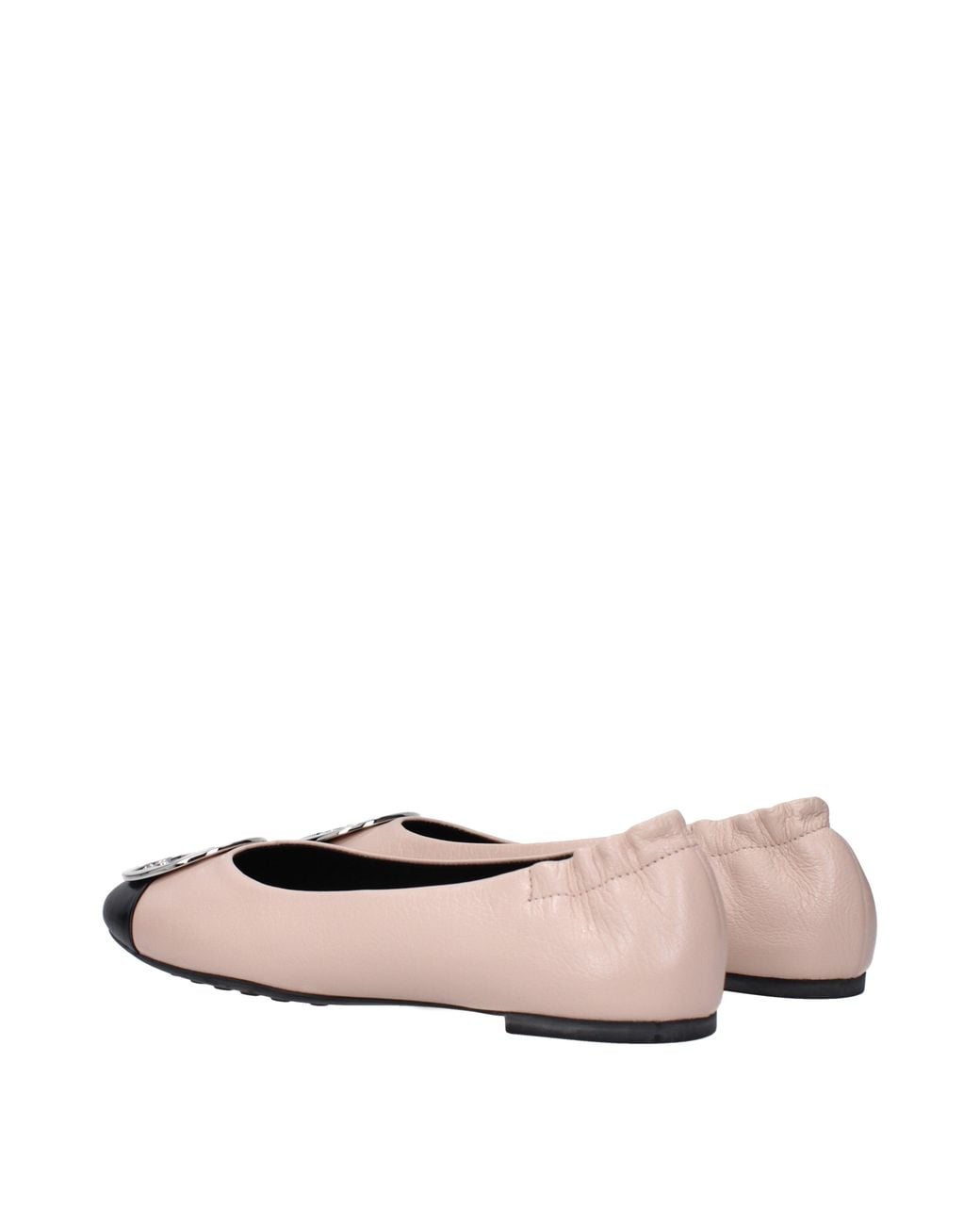 Tory Burch Brown Ballerine Claire Donna Pelle Rosa/Nero