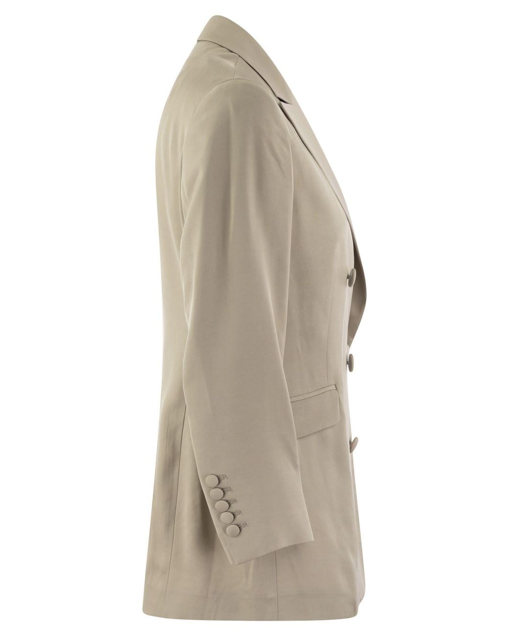 SAULINA Natural Anita Viscose Double Breasted Blazer