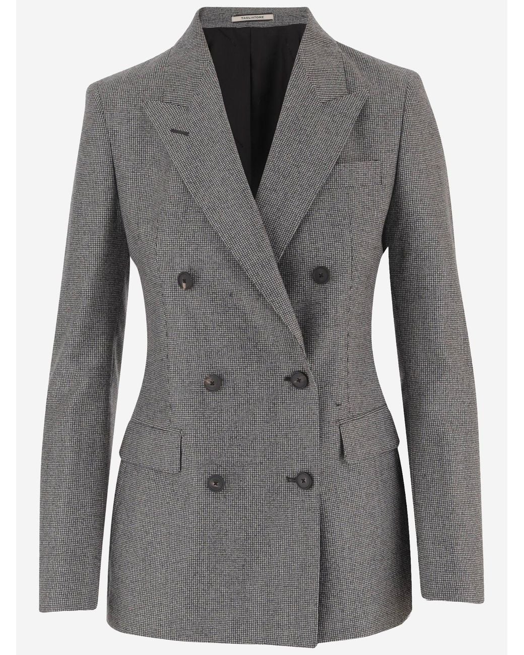 Tagliatore Gray Wool Double-Breasted Jacket