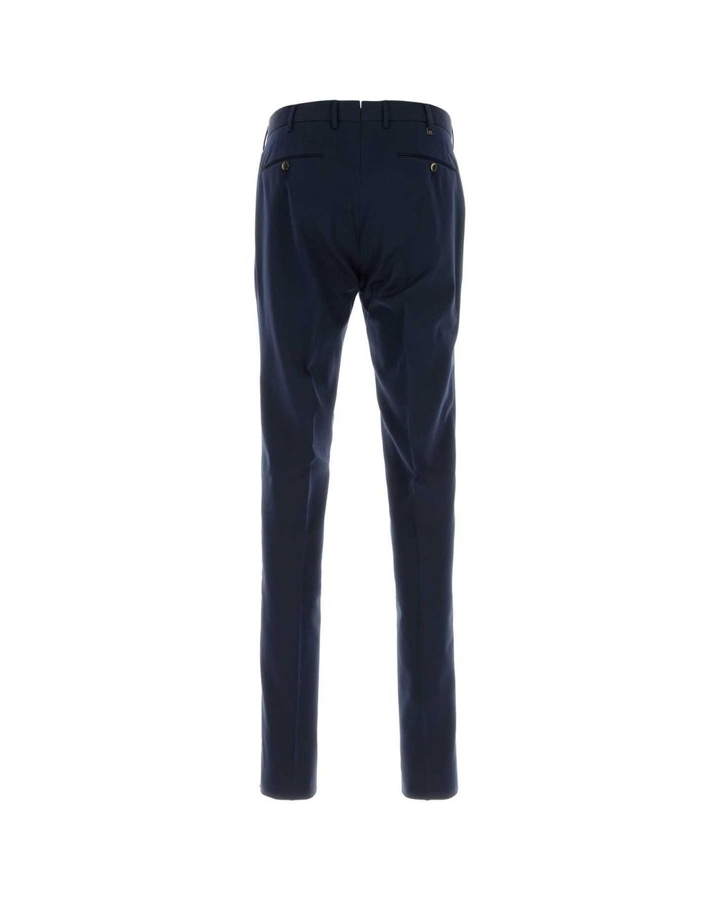 PT Torino Blue Cotton-Silk Blend Pants For for men