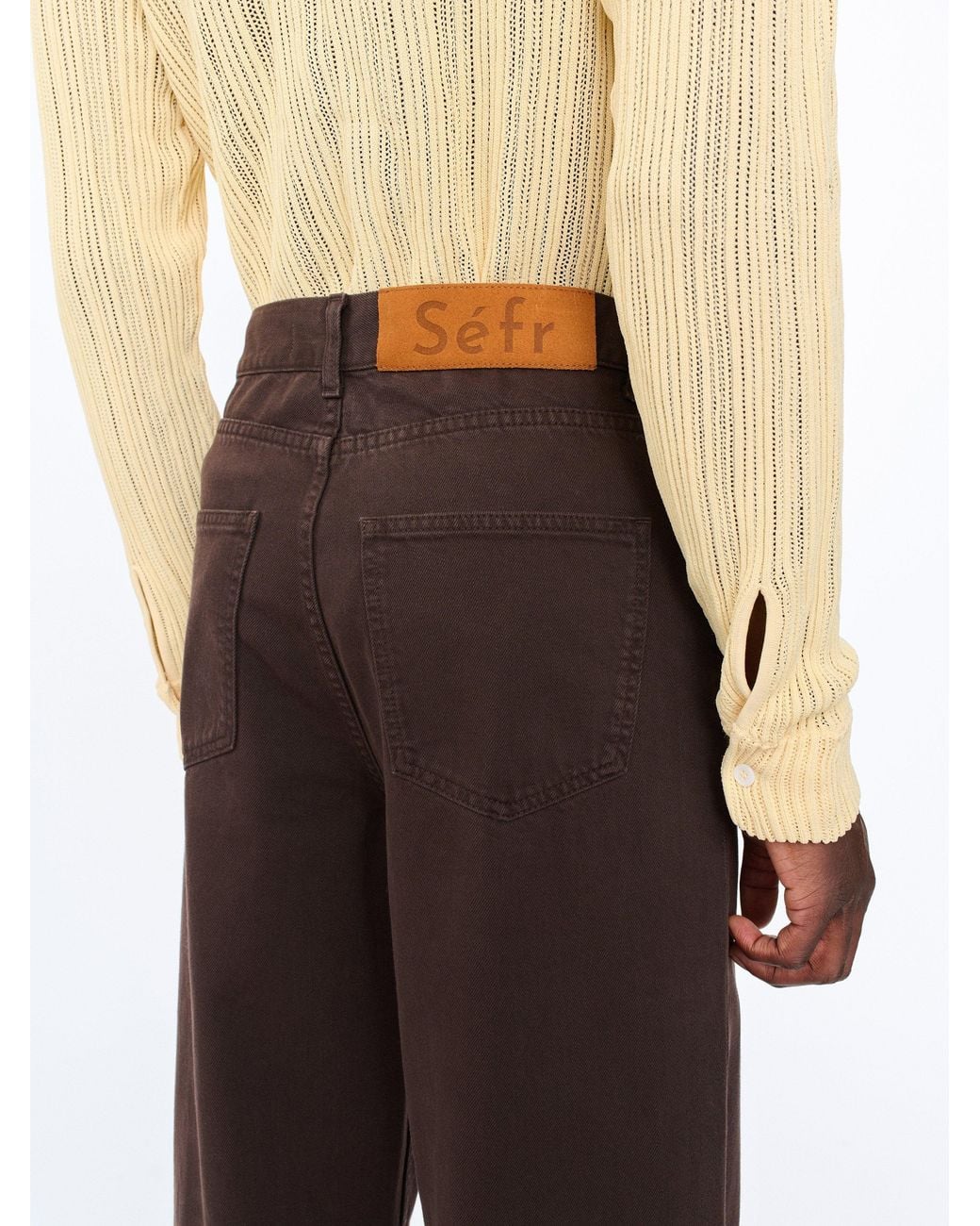 Séfr Brown Wide Cut Jeans for men