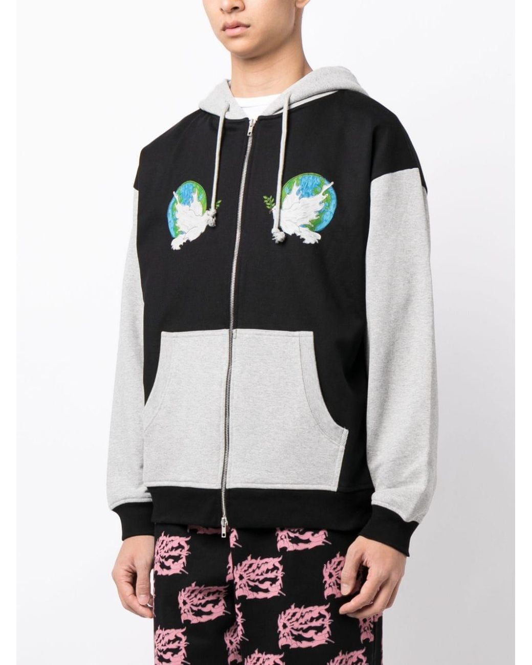 Rassvet (PACCBET) Black Dove Peace Zipped Hoodie Knit for men