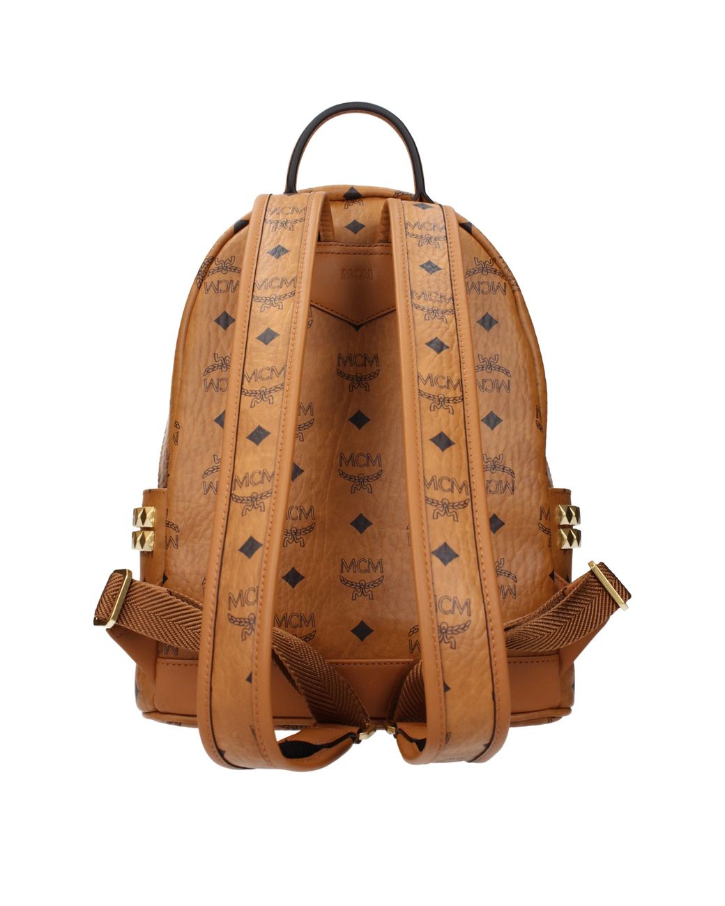 MCM Brown Backpacks And Marshmallows Stark Side Studs Cloth/Cognac