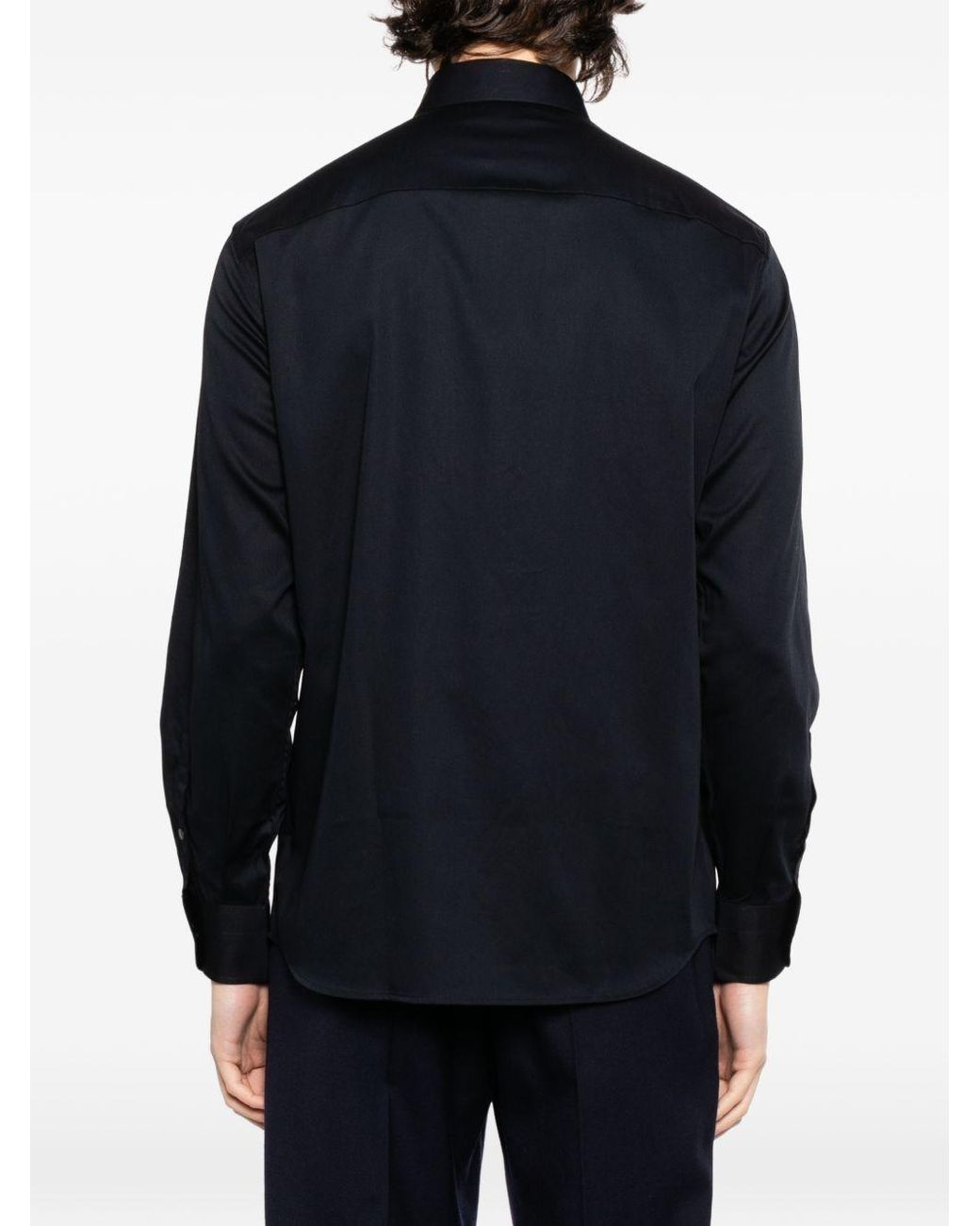 Emporio Armani Blue Cotton Shirt
