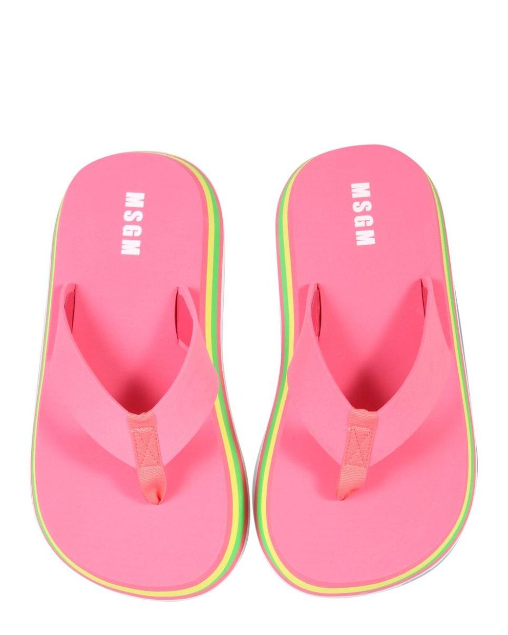 MSGM Pink Stripe Slippers