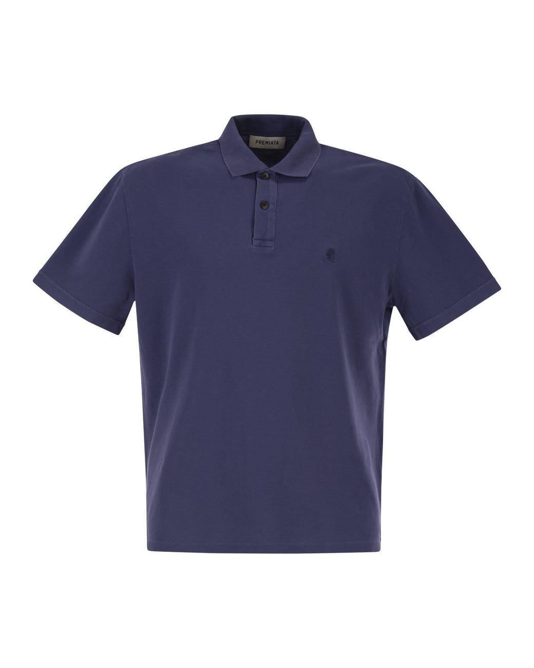 Premiata Blue Polo Shirt With A Logo On The Chest