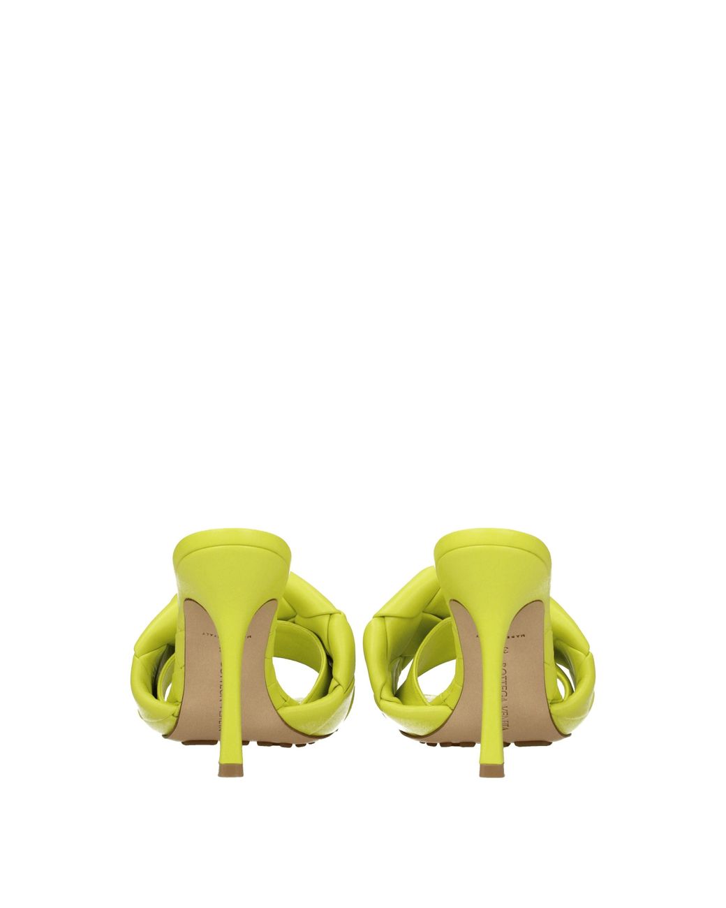 Bottega Veneta Yellow Heeled Mules