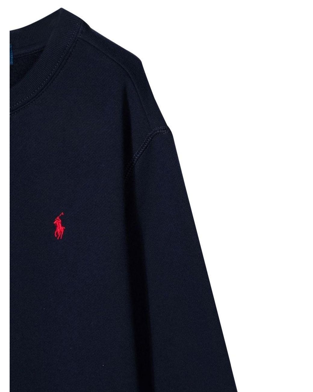Polo Ralph Lauren Blue Seasonal Fleece-Ls Cn-Tops-Knit