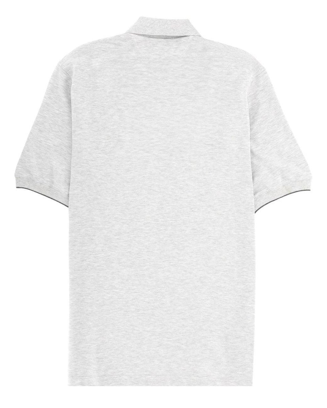 Brunello Cucinelli White Polo With Logo for men