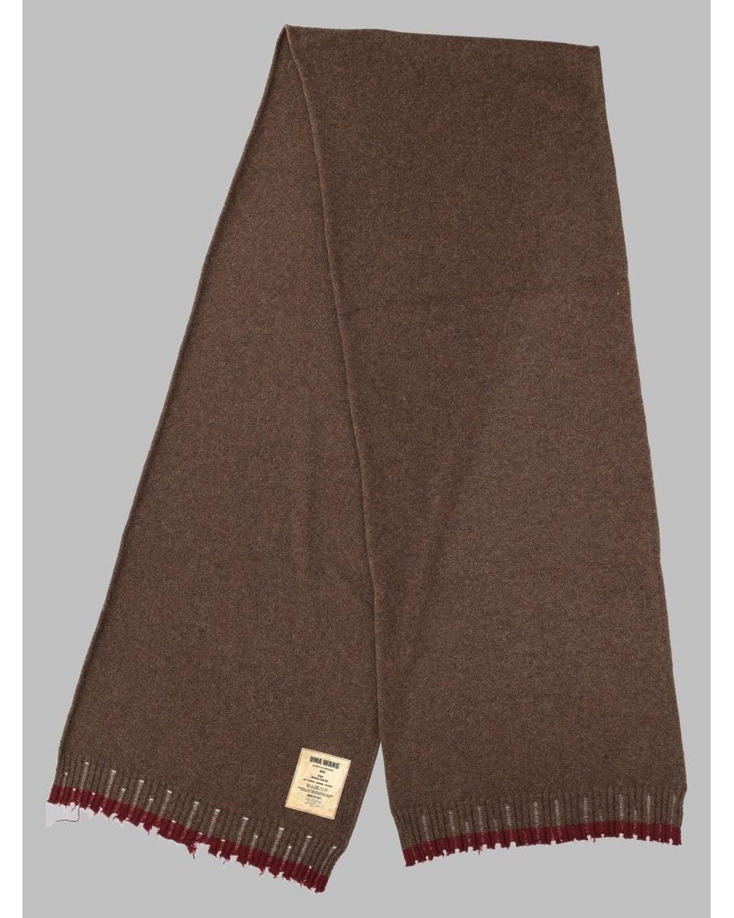 Uma Wang Brown 100% Cashmere Scarf