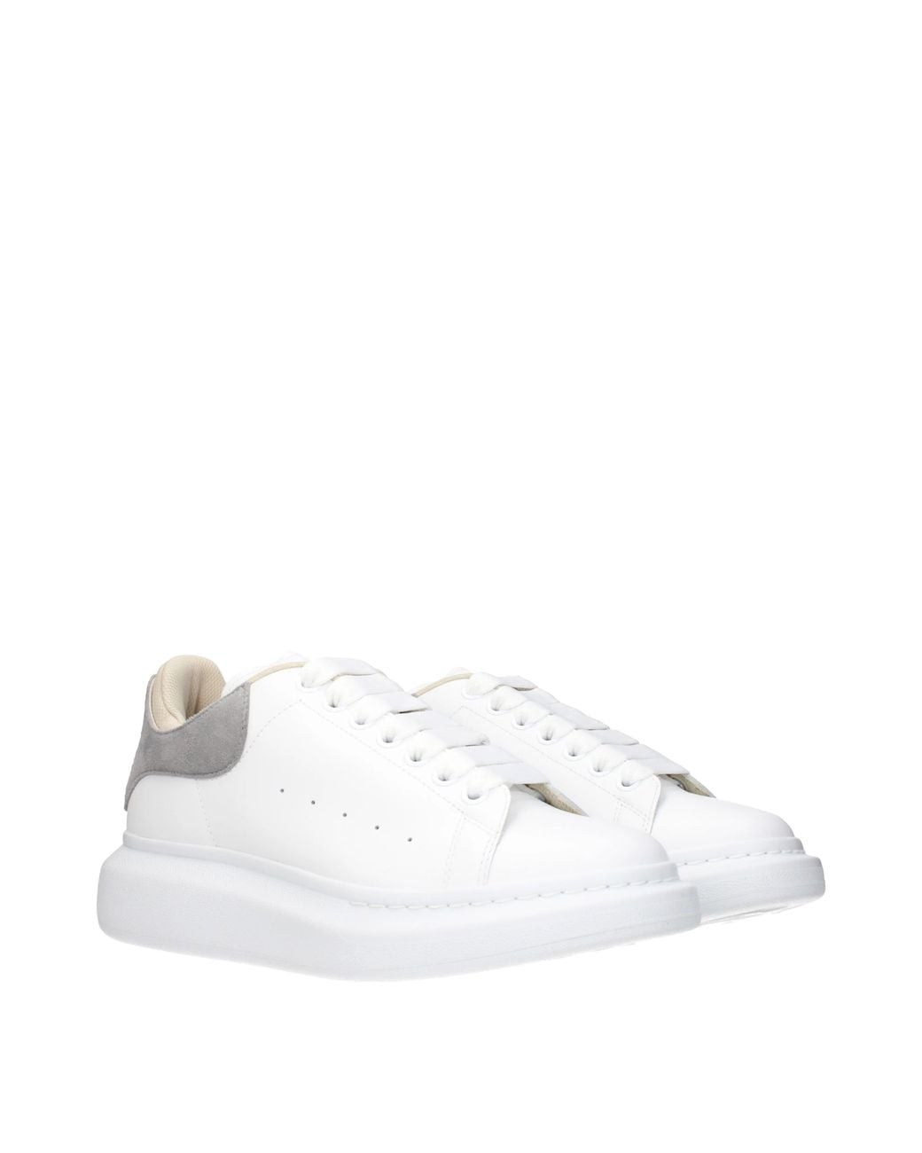 McQueen White Alexander Mc Queen Sneakers Oversized Leather And