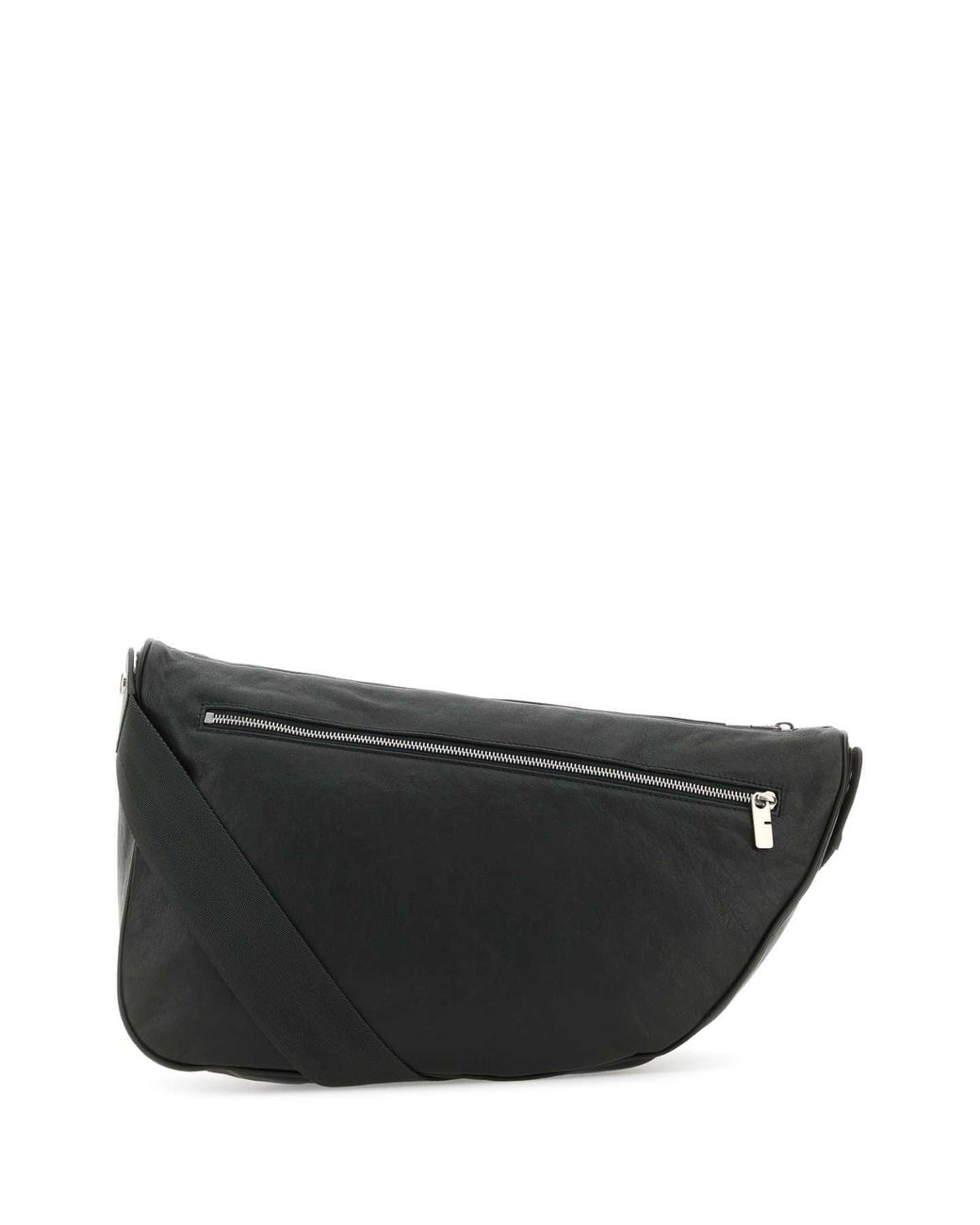 Burberry Black Slate Leather Large Shield Crossbody Bag for men