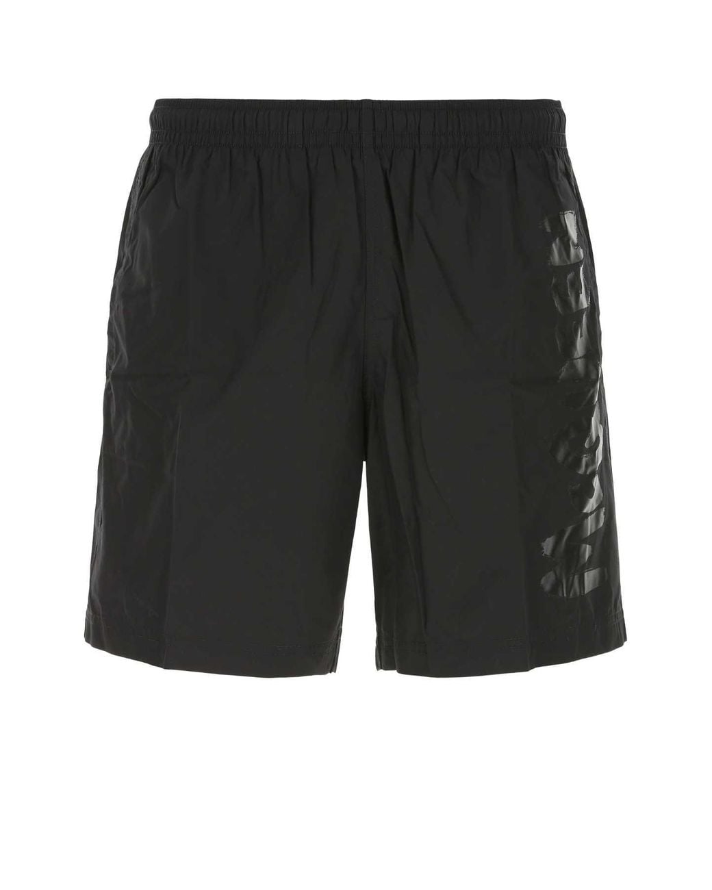 McQueen Black Nylon Swimming Shorts for men