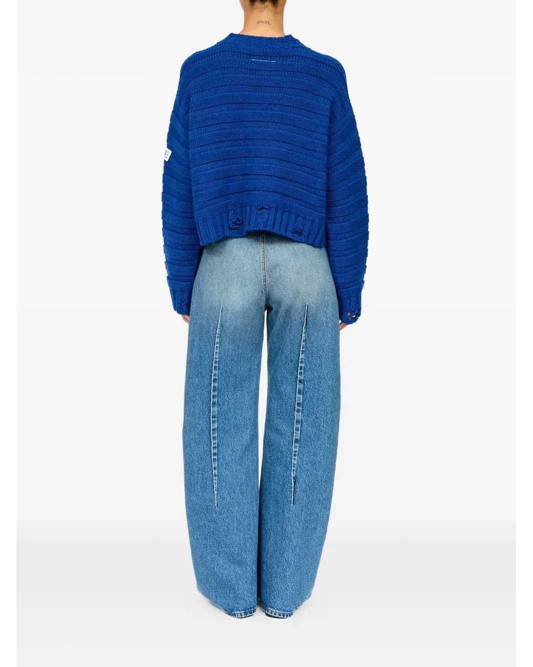 MM6 by Maison Margiela Blue Wool Sweater
