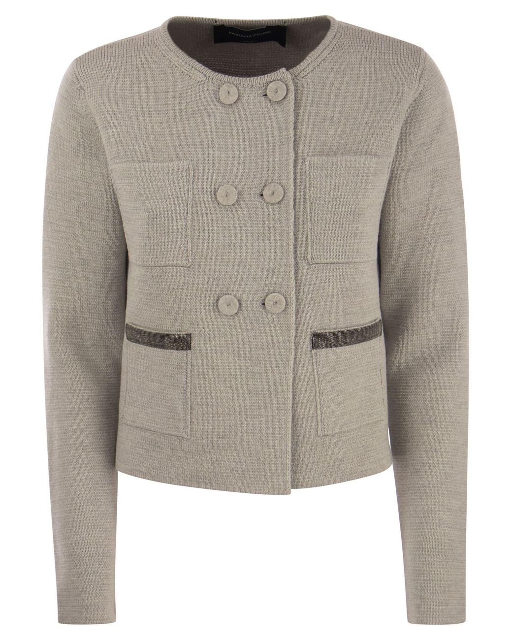 Fabiana Filippi Gray Merino Wool Jacket
