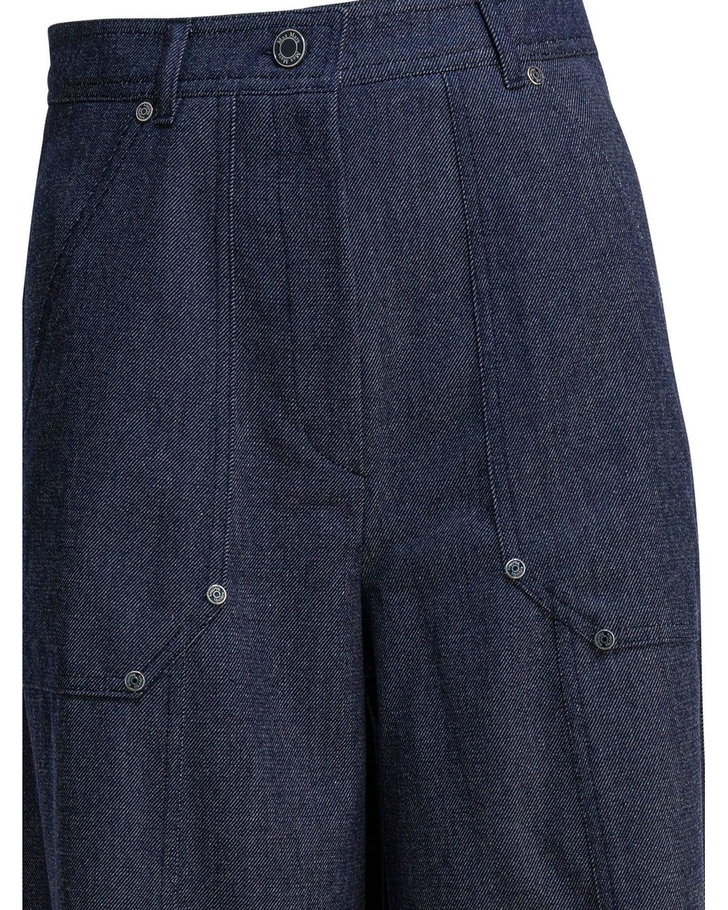 Max Mara Blue Denim-Effect Wool Pants