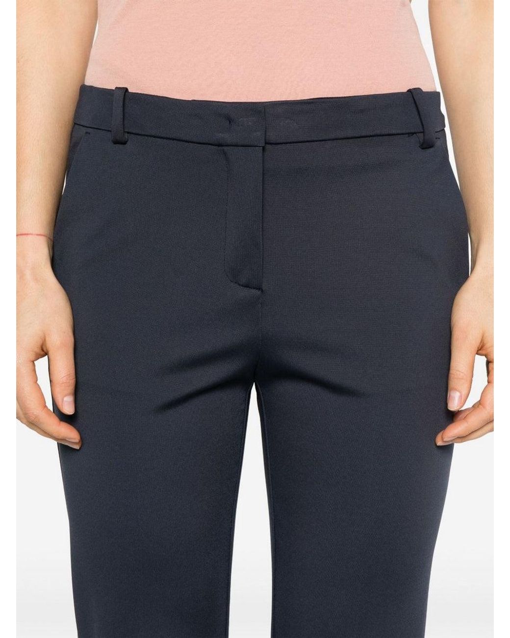 Pinko Blue Tailored Trousers With Smooth Texture
