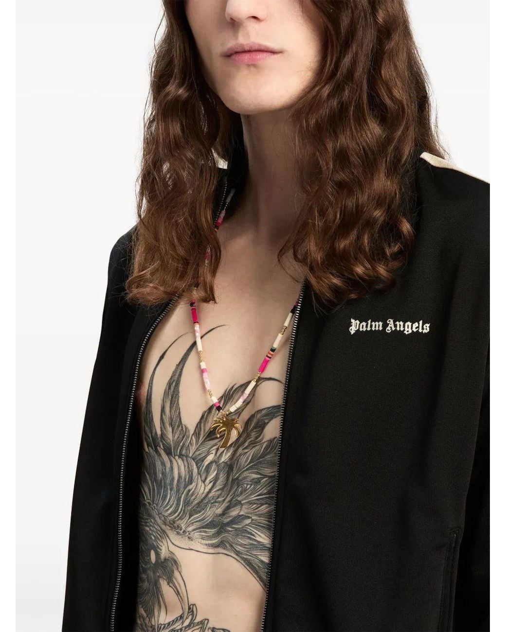 Palm Angels Black Classic Logo Track Jacket Off Wh