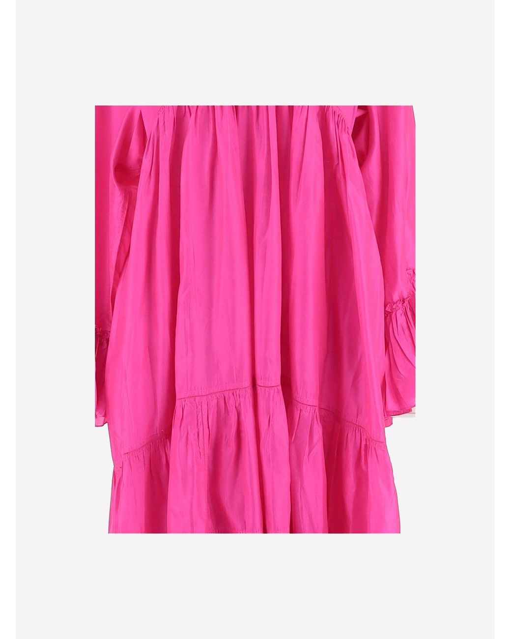 Péro Pink Langes Seidenkleid von