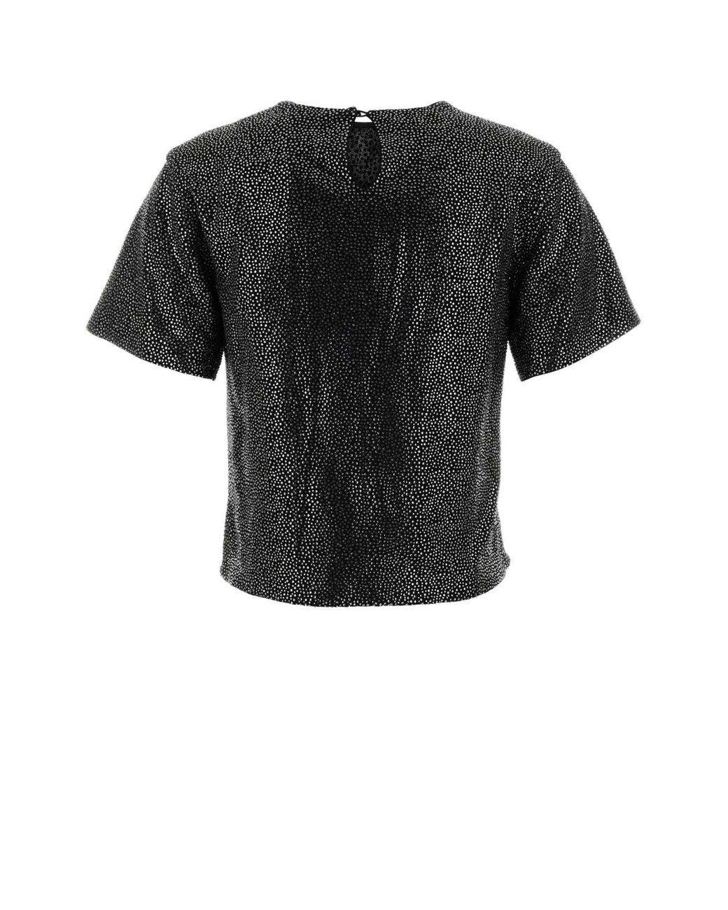 GIUSEPPE DI MORABITO Black Embellished Viscose T-Shirt