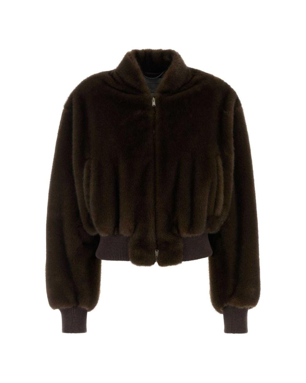 Stella McCartney Black Faux Fur Bomber Jacket
